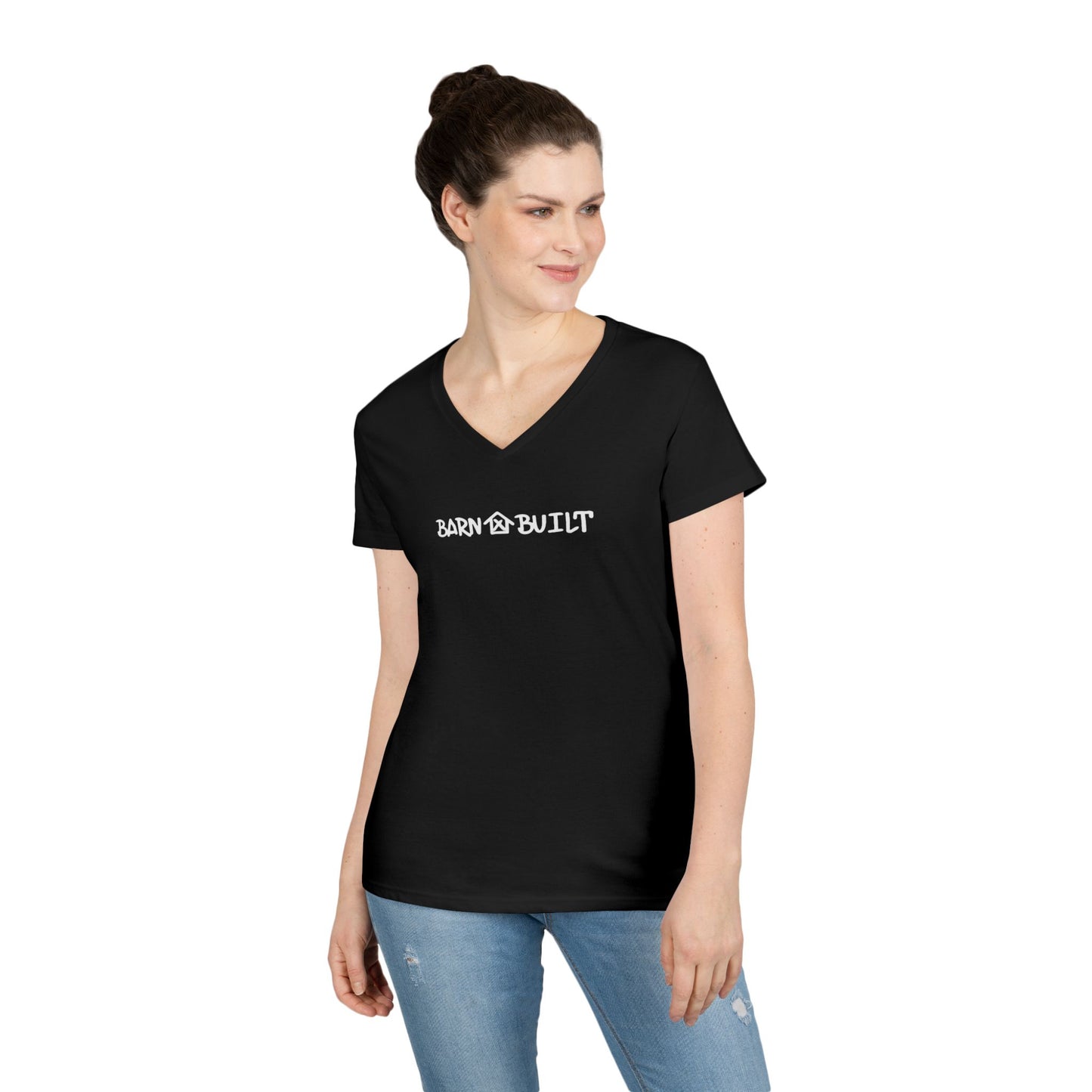 Ladies' V-Neck Barn Built Tee